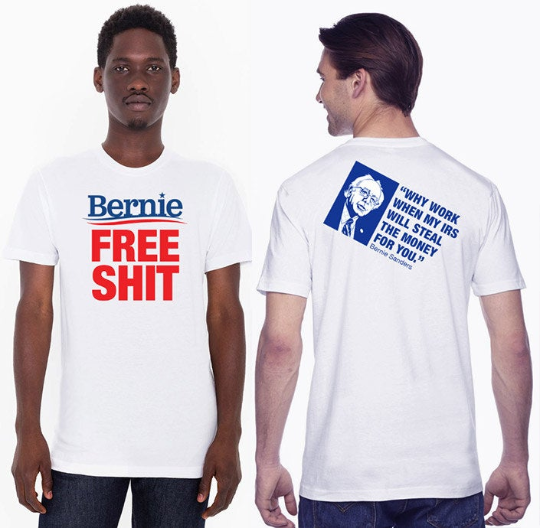 Bernie Free Shit Tshirt. 