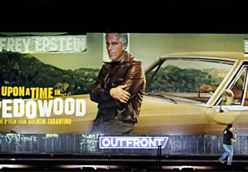 A billboard of the movie " drive in hollywood ".