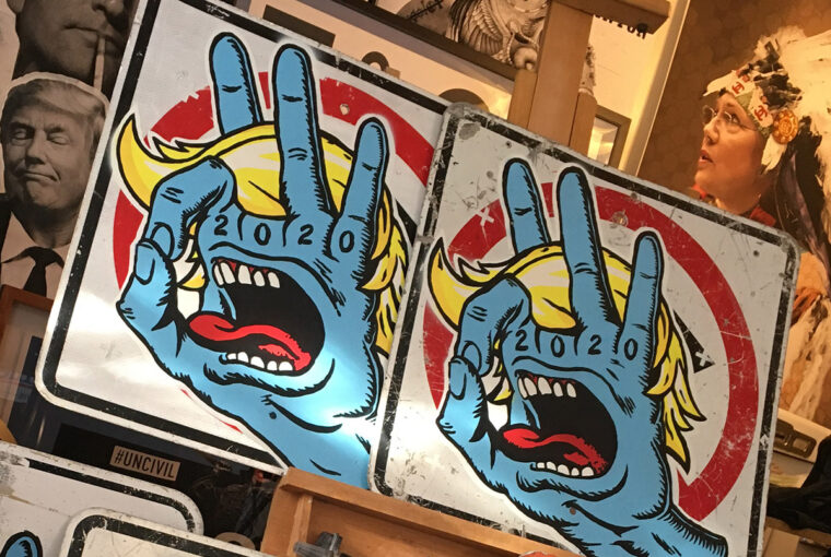 A close up of two signs with the number 2 0 1 9