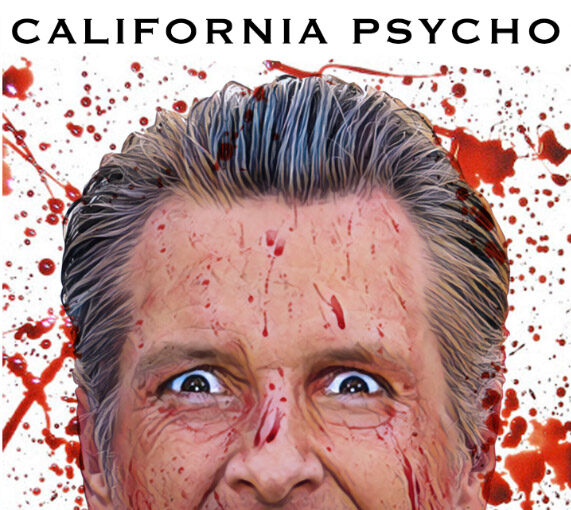 A man with blood all over his face and neck.